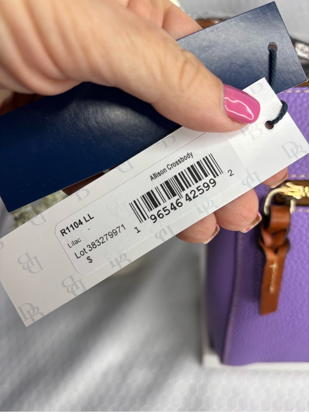 Dooney & Bourke Purple Pebble Leather Crossbody Bag NWT W Free Bag Charm - Picture 3 of 12